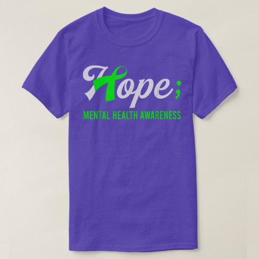 T-shirt Semicolon du ruban Hope Sensibilisation à la santé (Design devant)