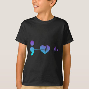 T-shirt Semicolon Sensibilisation à la prévention du suici