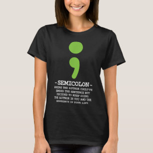 T-shirt Semicolon Sensibilisation à la santé mentale Suici
