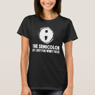 T-shirt Semicolon Winky Face à la grammaire