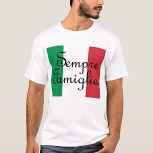 T-shirt Sempre Famiglia et couleurs du drapeau italien
