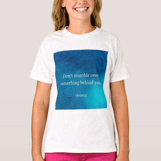 T-shirt Seneca : Concentrons-nous sur l'avenir, ne tombez (Devant)