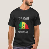 T-shirt Sénégal Distressed Drapeau Dakar Fierté Long Sleev (Devant)