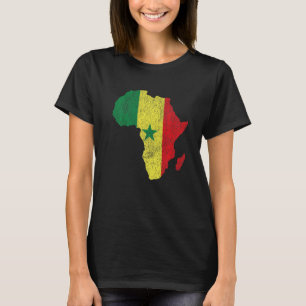 T-shirt Sénégal Drapeau Afrique Continent Silhouette Cadea