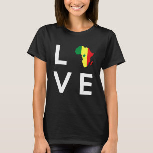 T-shirt Sénégal Drapeau Aimer Afrique Continent Silhouette