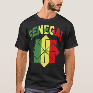 T-shirt Sénégal Drapeau coupé à l'intérieur d'un ornement