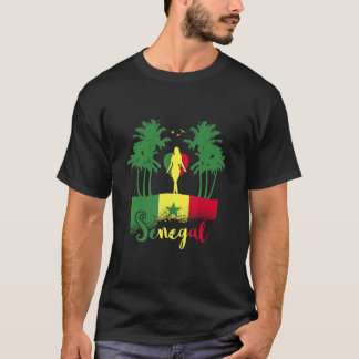 T-shirt Sénégal Drapeau Femme Sénégalaise Racines Fierté F