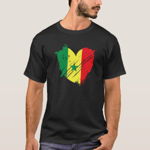 T-shirt Sénégal Drapeau J'aime Le Sénégal dans mon ADN Cad