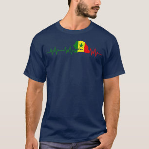 T-shirt Sénégal Heartbeat Drapeau Pulse Africa