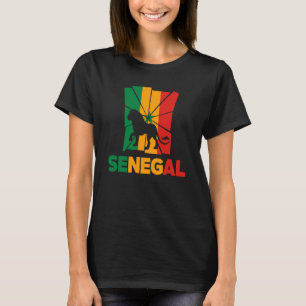T-shirt Sénégal Sénégal Sénégal Sénégal Drapeau Lion Anima