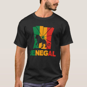 T-shirt Sénégal Sénégal Sénégal Sénégal Drapeau Lion Anima