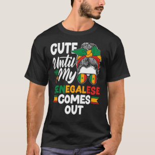 T-shirt Sénégal Sénégalais Drapeau Mignonne Jusqu'À Mon C