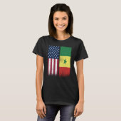 T-shirt Senegal Senegalese American Flags Proud USA Senega (Devant entier)
