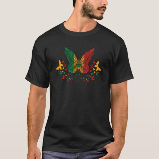 T-shirt Senegal Senegalese Senegal Flag Butterflies (Devant)