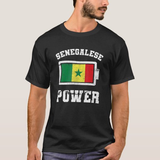 T-shirt Senegal Senegalese West Africa Proud Battery Power (Devant)