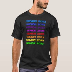 T-shirt Senior 2023 Rainbow Waterfall Pour High School Sen