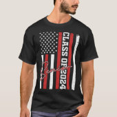 T-shirt Senior 2024 Graduation Class of 2024 American Flag (Devant)