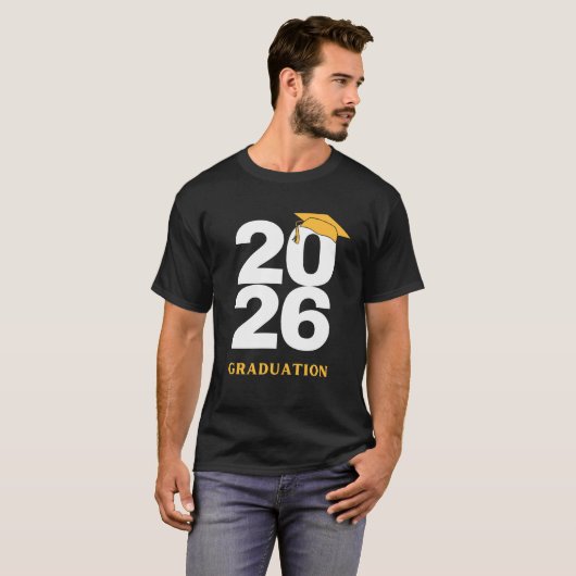T-shirt Senior 2026 Distressed Number Design Class of 2026 (Devant entier)