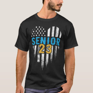 T-shirt Senior 23 2023 Graduate American Flag H