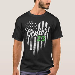 T-shirt Senior 23 2023 Graduate American Flag H