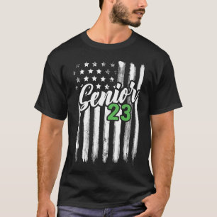 T-shirt Senior 23 2023 Graduate American Flag U
