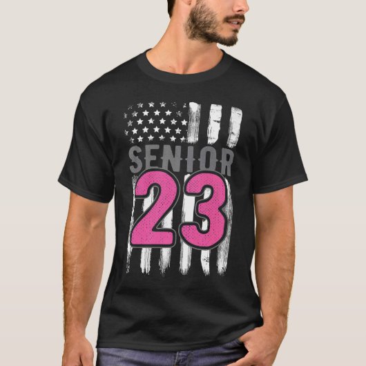 T-shirt Senior 23 2023 Graduate American Flag U (Devant)