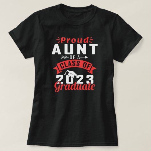 T-shirt Senior 23 Fier Tante D'Une Classe De 2023 Diplômé (Design devant)