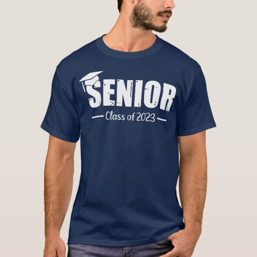 T-shirt Senior class of 2023 graduation cap girl (Devant)