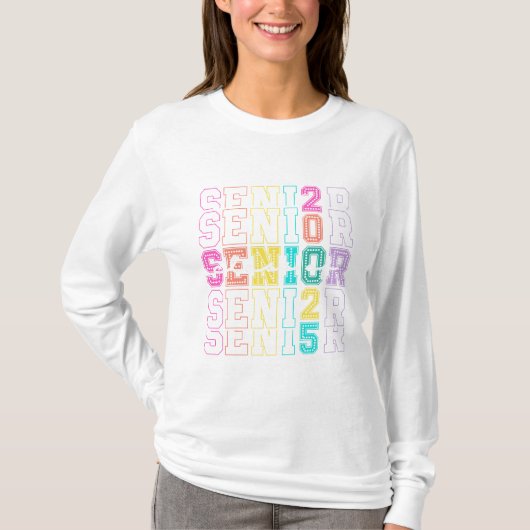 T-shirt Senior Class of 2025 Pastel Long Sleeve Shirt (Devant)