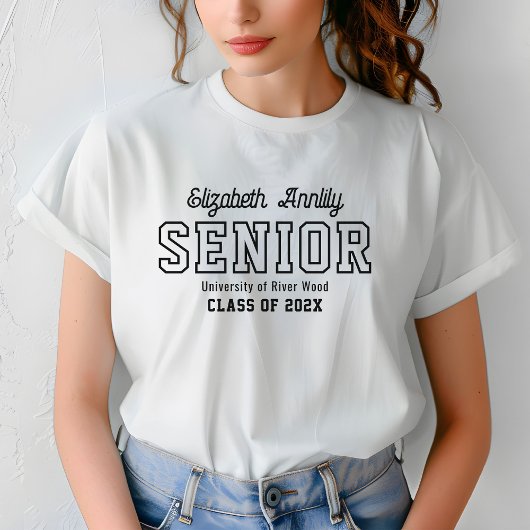 T-shirt Senior Custom Year Script Graduate College