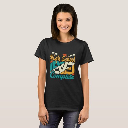 T-shirt Senior Gamer 2023 High School Level Complete 2023 (Devant entier)
