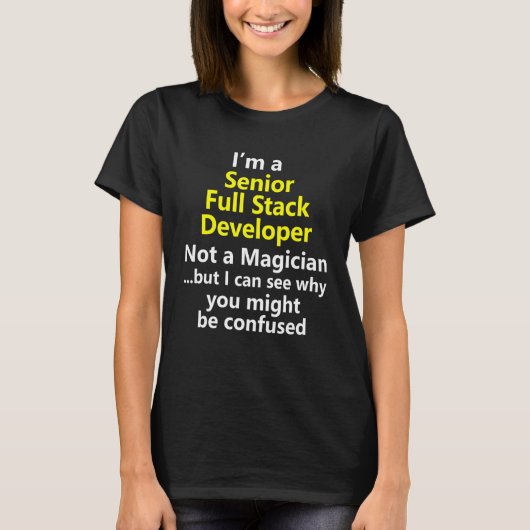 T-shirt Senior Sr Full Stack Développeur Emploi Carrière A (Devant)