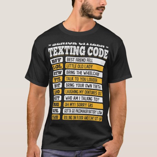 T-shirt Seniors Code Textes Code Drôle Vieux Cadeau (Devant)