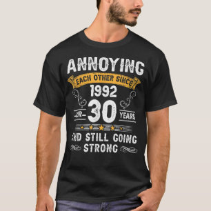 T-shirt S'Ennuyer L'Un L'Autre Depuis 1992 30 Ans Mariage