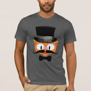 T-shirt Señor Gato™ Chat de Dessin Animé avec Moustache et