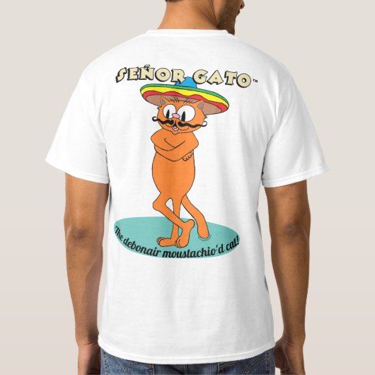 T-shirt Señor Gato™ Le chat Debonair Moustachio'd ! (Dos)