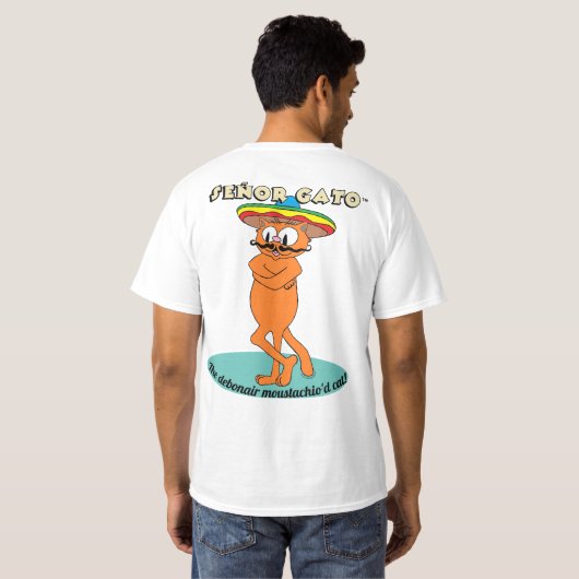 T-shirt Señor Gato™ Le chat Debonair Moustachio'd ! (Dos entier)