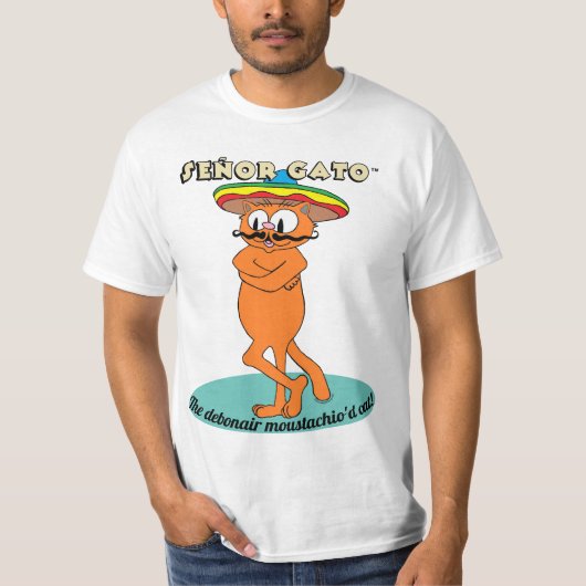 T-shirt Señor Gato™ Le chat Debonair Moustachio'd ! (Devant)