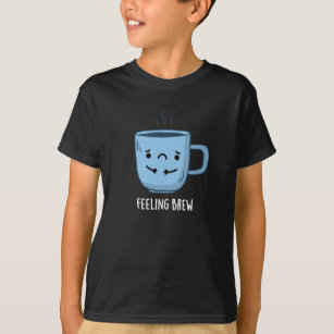 T-shirt Sensation Brew Funny Sad Coffee Pun Dark BG