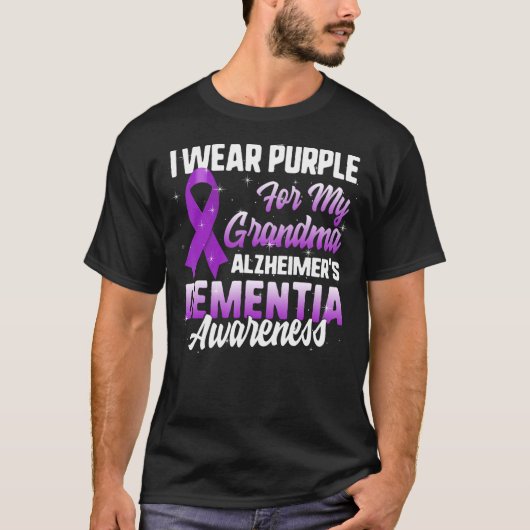T-shirt Sensibilisation à la démence d'Alzheimer Je porte (Devant)