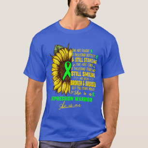 T-shirt Sensibilisation à la dépression Elle est un guerri