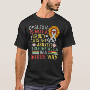 T-shirt Sensibilisation à la dyslexie Voir Monde Unique No