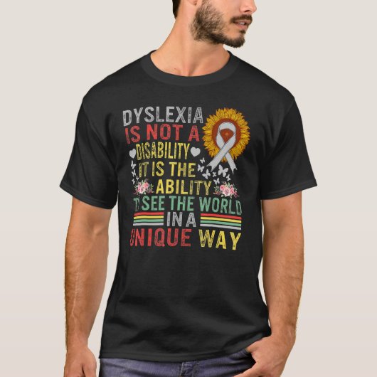 T-shirt Sensibilisation à la dyslexie Voir Monde Unique No (Devant)