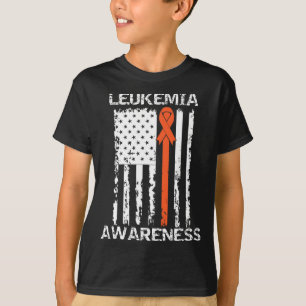 T-shirt Sensibilisation à la leucémie Drapeau américain Or