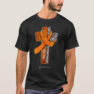 T-shirt Sensibilisation à la leucémie Orange Ribbon Christ