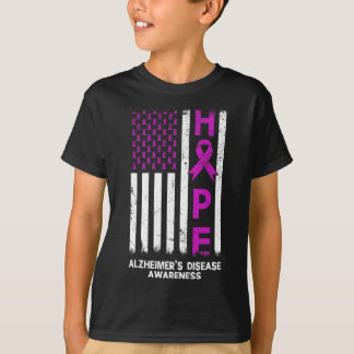 T-shirt Sensibilisation à la maladie d'Alzheimer pourpre D