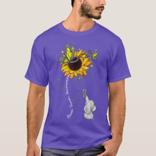 T-shirt Sensibilisation à la tumeur cérébrale Tournesol Él