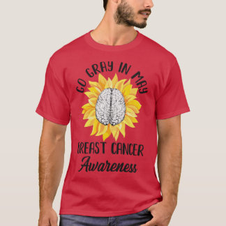 T-shirt Sensibilisation À La Tumeur Du Cerveau Gris En Mai