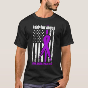 T-shirt Sensibilisation à l'abus des aînés Ruban violet