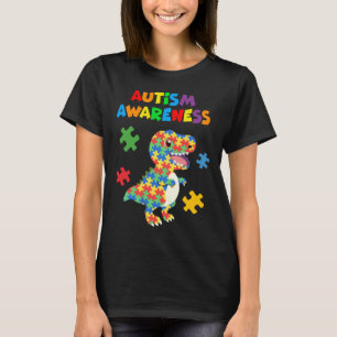 T-shirt Sensibilisation à l'autisme 2023 Cute Rex Dinosaur